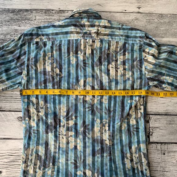 Klauss Boehler Casual Button Down Tropical Floral Print Shirt - Picture 9 of 11